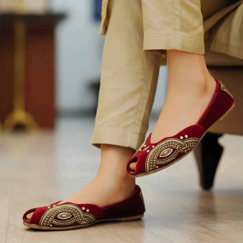 Elegant Front-Open Ladies Khussa